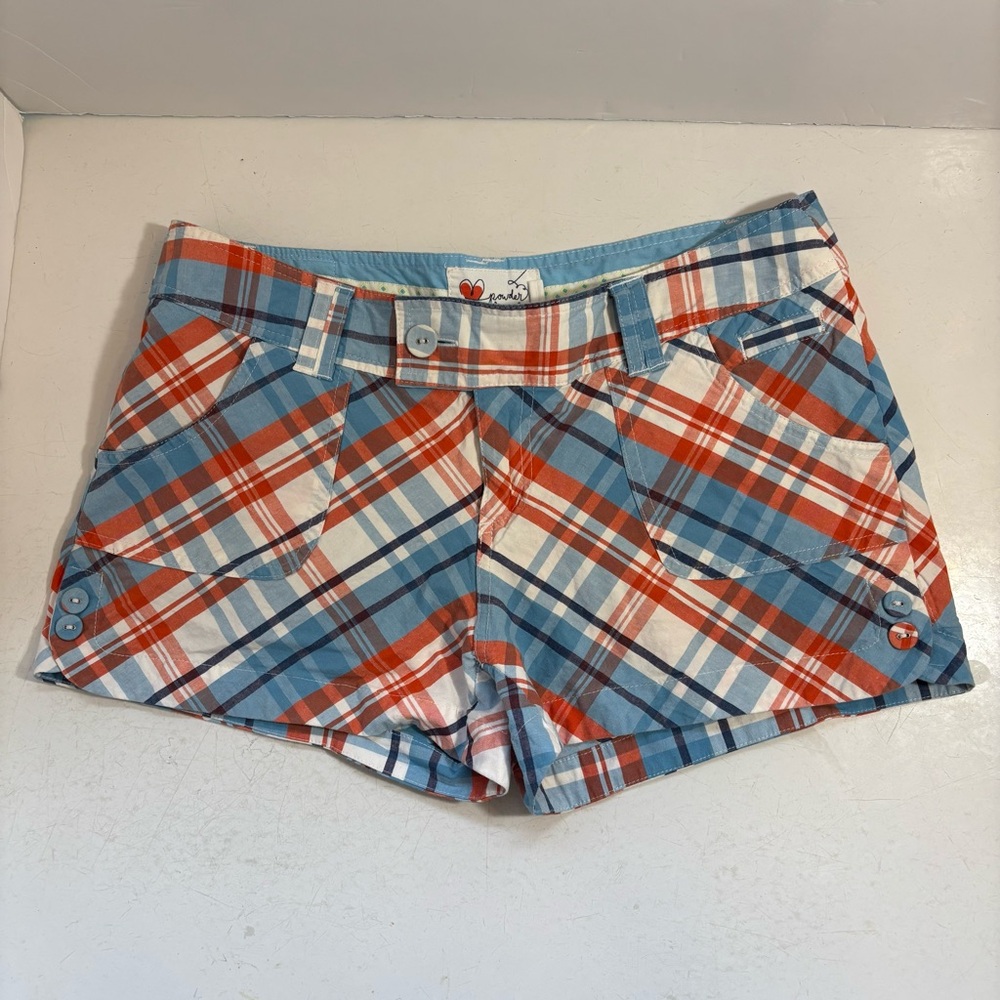 🛍️3/$30 Powder room women's plaid board surf swim shorts in‎ size 1